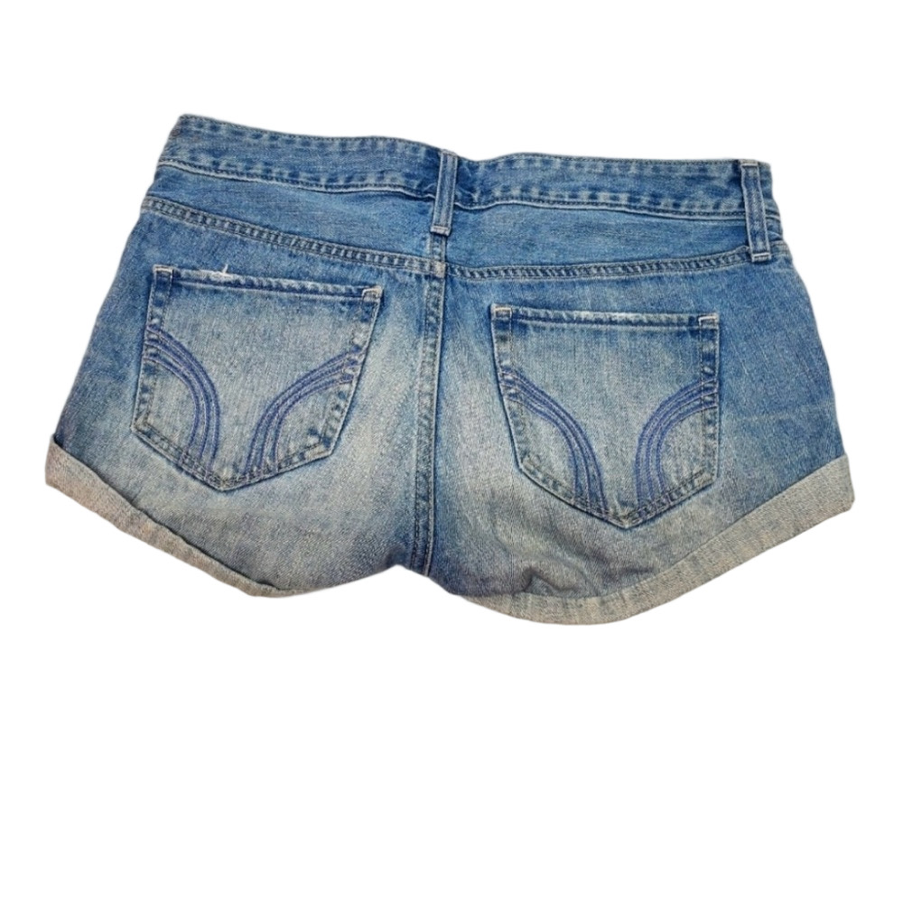 Hollister Blue Denim Button-Fly Jean Shorts Size 26 - Picture 3 of 3